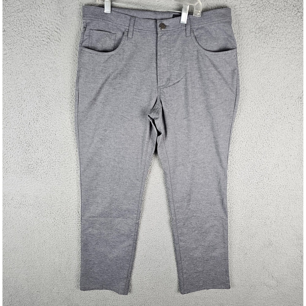 Dunning Golf Chino Pants Mens 34/30 Gray Heather Stretch Performance DN800786